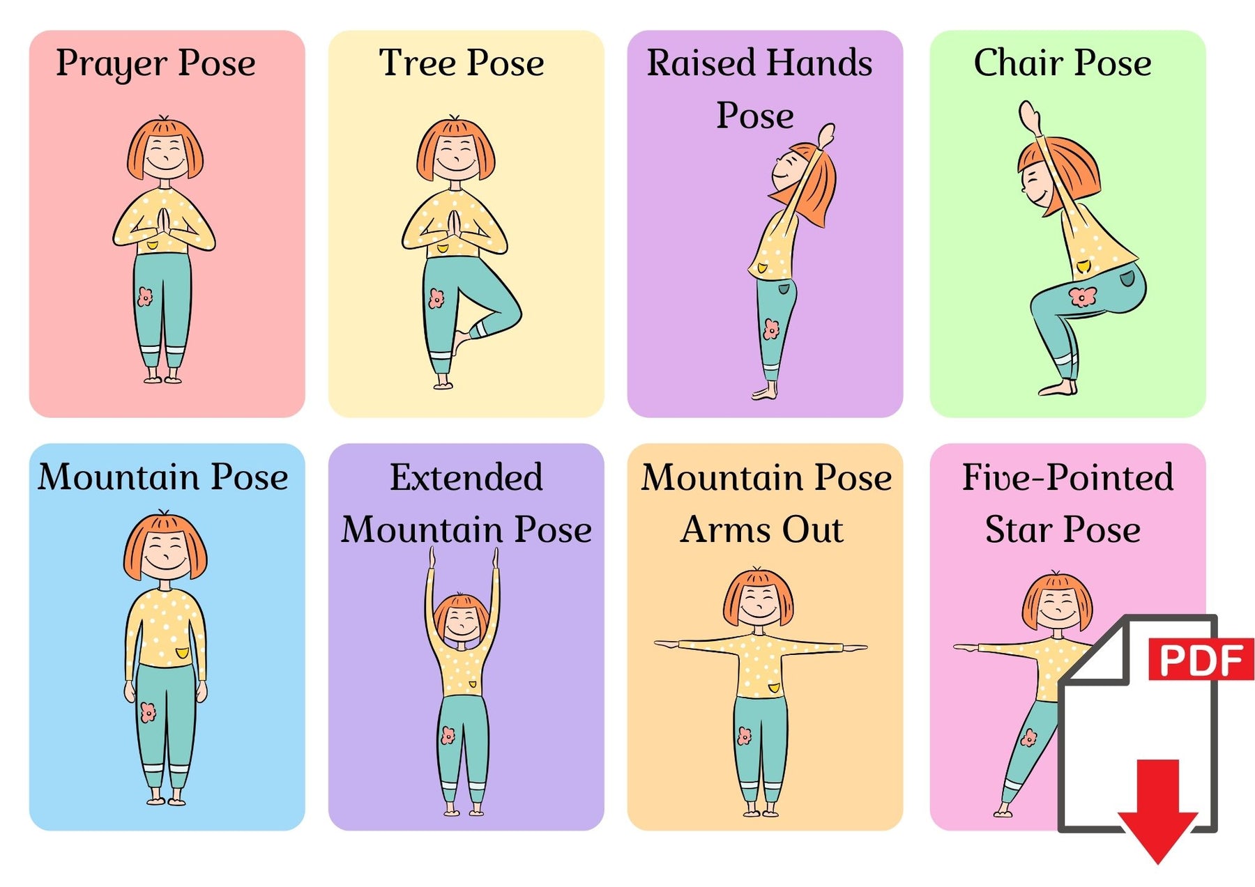 Yoga Cards for Kids and Teens 50 Printable Yoga Poses Well Kids Academy